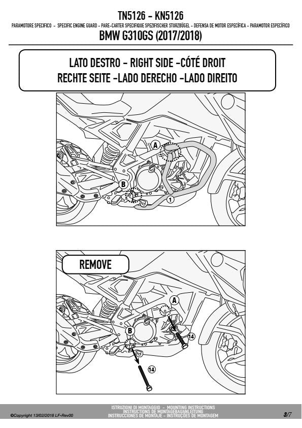 KAPPA GMOLE OSŁONY SILNIKA BMW G 310GS (17-25) CZARNE – zdjęcie 6