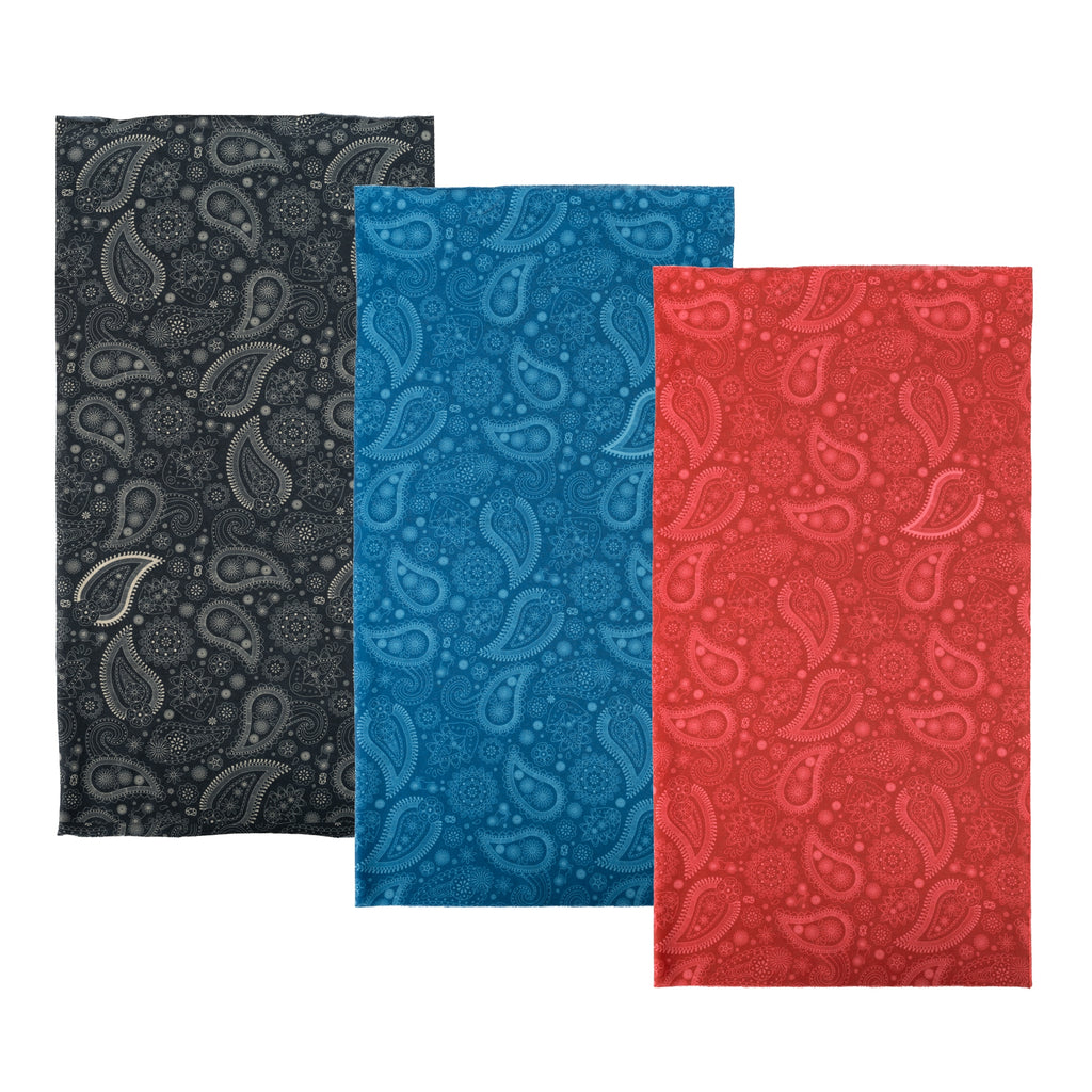 OXFORD KOŁNIERZ WIELOFUNKCYJNY WIATROODPORNY COMFY OXFORD PAISLEY 3 SZTUKI W OPAKOWANIU KOLOR CZARNY/NIEBIESKI/CZERWONY