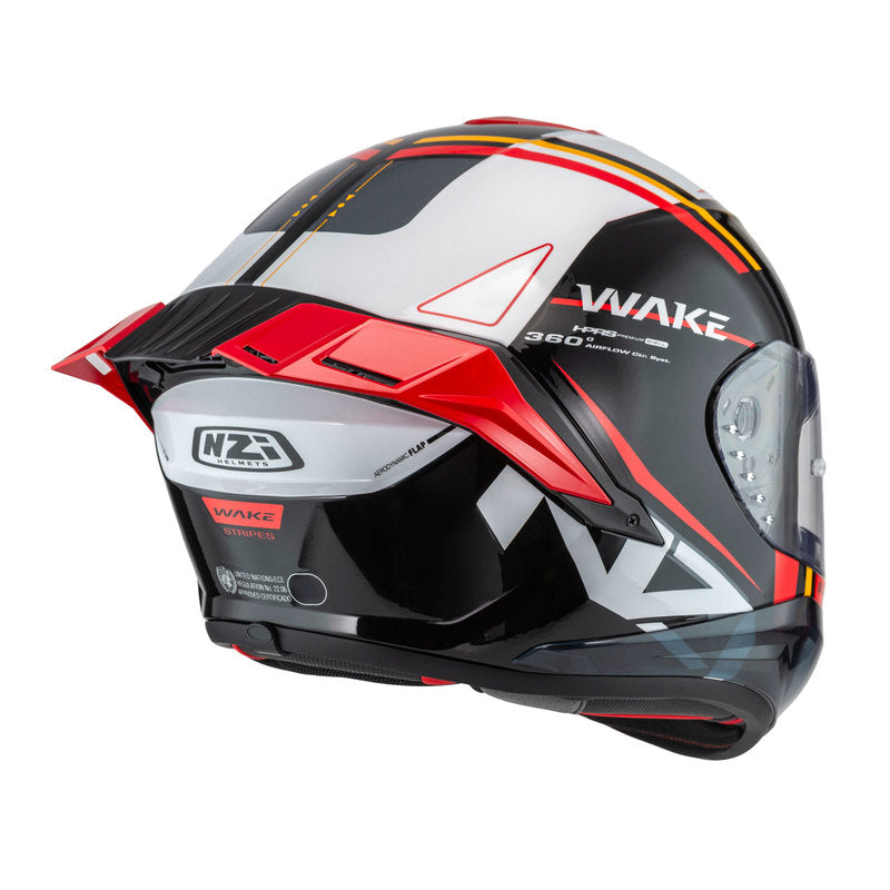 KASK MOTOCYKLOWY NZI WAKE STREAM BOOSTER STRIPES BLACK WHITE RED XS