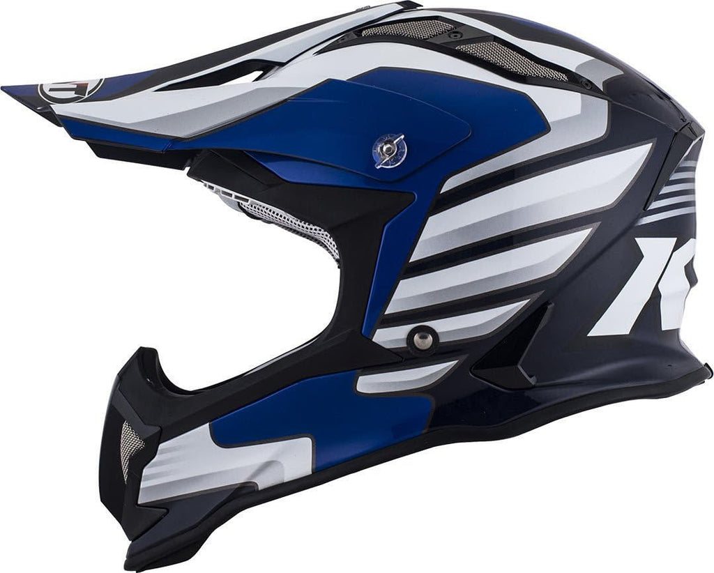 Kask motocyklowy KYT STRIKE EAGLE WINGS biały/niebieski
