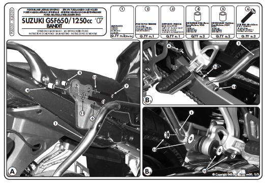 KAPPA STELAŻ KUFRÓW BOCZNYCH MONOKEY SIDE SUZUKI BANDIT 650 '07-'11 GSX 650 '08-'14 GSX 1250 '10'-16- TYLKO POD KUFRY K33N K'ROAD