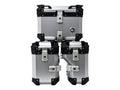 ZESTAW 3 KUFRÓW ALUMINIOWYCH (30L ASYMETRYCZNY + 36L + 45L) COOCASE SREBRNY Z TORBĄ WEWNĘTRZNĄ