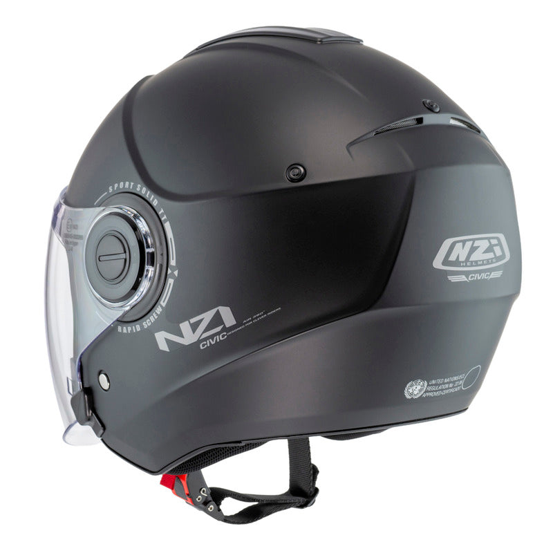 KASK MOTOCYKLOWY NZI CIVIC SOLID NOUVEAU MATT BLACK XS