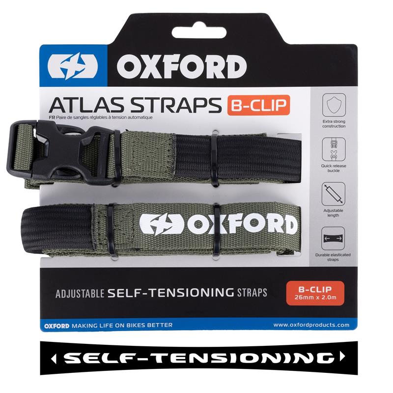 OXFORD PASY TRANSPORTOWE ATLAS B-CLIP 26mm x 2M 2 SZTUKI W ZESTAWIE KOLOR ZIELONY (KHAKI) – zdjęcie 3