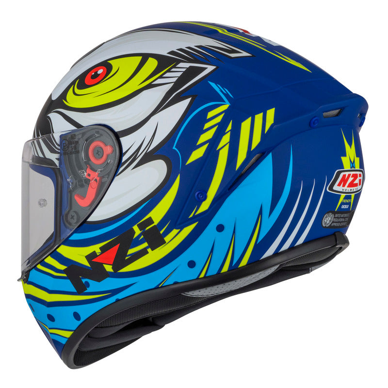 KASK MOTOCYKLOWY NZI TRENDY STREAM OCELO BLUE WHITE SKY BLUE MATT XS