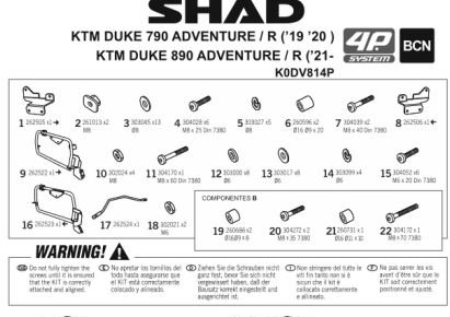 STELAŻ KUFRA BOCZNEGO 4P SHAD TERRA DO KTM ADVE 79