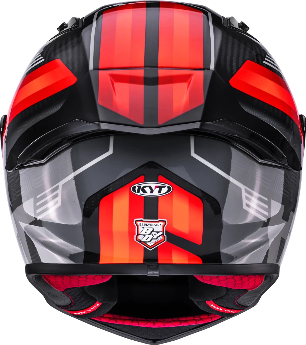 Kask motocyklowy KYT R1R CARBON ACCELERATOR CZERWONY E06