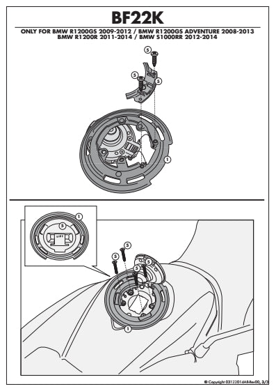KAPPA MOCOWANIE TANKLOCK BMW S 1000 RR '12-'18, S 1000R '14-'20, R 1200 GS/ADVENTURE '06-'13, – zdjęcie 4