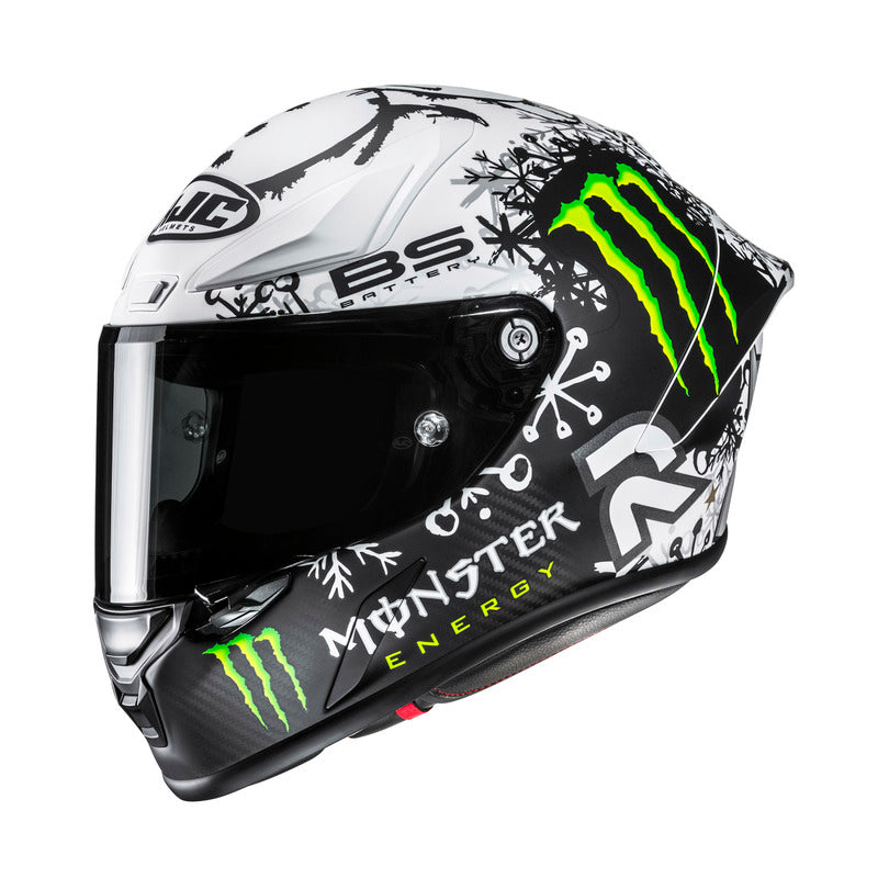 KASK MOTOCYKLOWY HJC RPHA1 V2 CARBON QUARTARARO SNOW DIABLO REPLICA BLACK WHITE