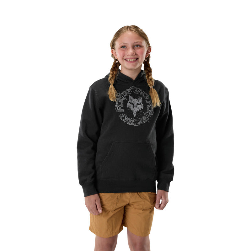 BLUZA Z KAPTUREM JUNIOR FOX SLOWBURN FLEECE PO BLACK