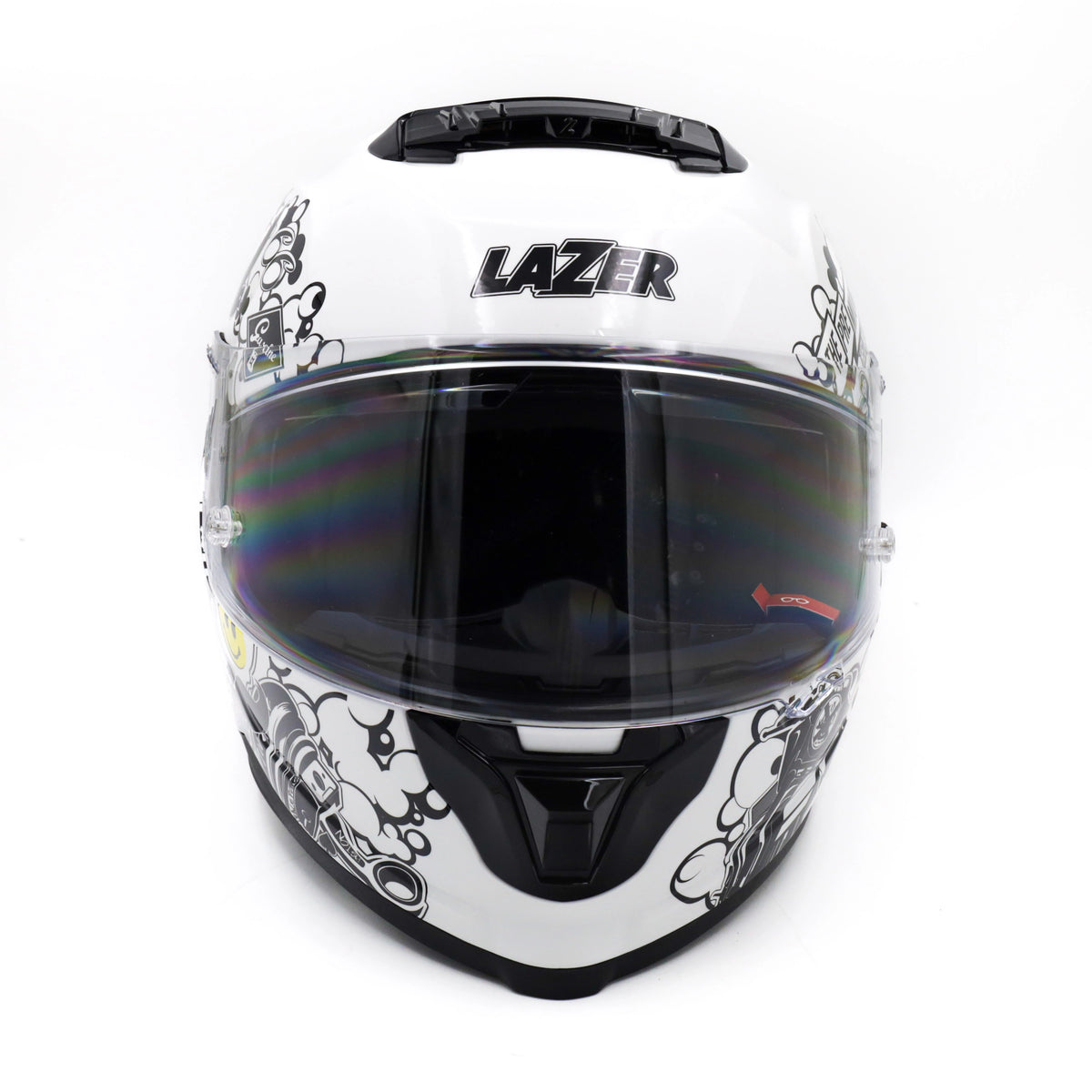 Kask Motocyklowy LAZER RAFALE EVO Stickerbomb (kol. Biały - Czarny - Srebrny - Czerwony)