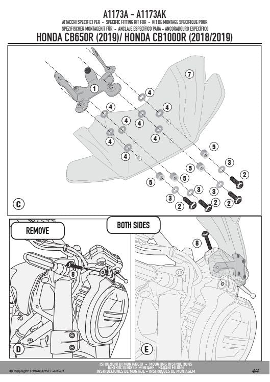 GIVI MOCOWANIE SZYBY 1173S