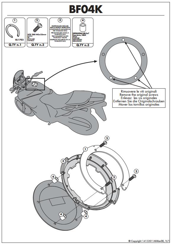 KAPPA MOCOWANIE TANKLOCK KAWASAKI ER-6N,ER-6F,VERSYS 1000 – zdjęcie 2