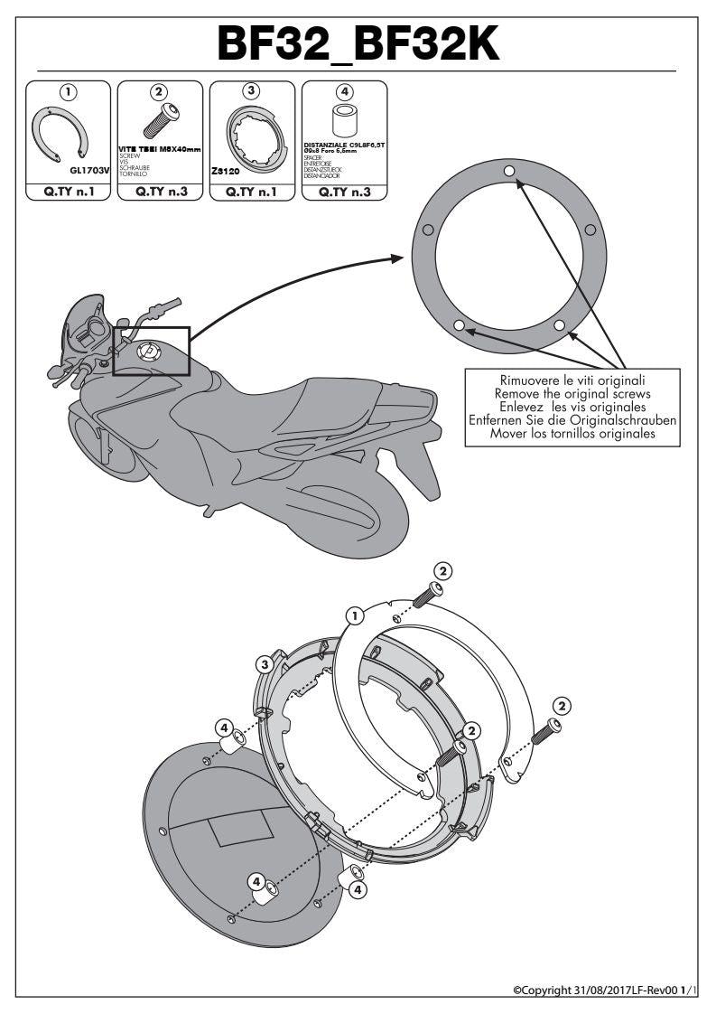 GIVI MOCOWANIE TANKLOCK KAWASAKI Z 1000 (14 > 17)