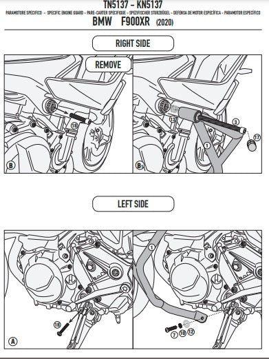 KAPPA GMOLE OSŁONY SILNIKA BMW F 900XR (20-25) CZARNE – zdjęcie 4