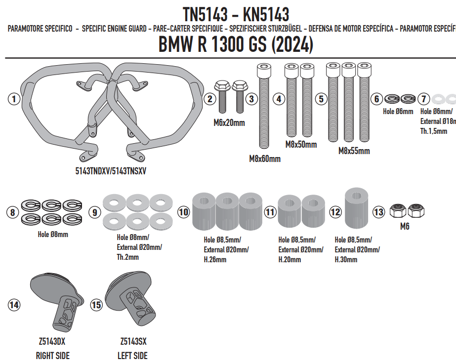 KAPPA GMOLE OSŁONY SILNIKA (DOLNE) BMW R 1300 GS '24-'25 SREBRNE – zdjęcie 2