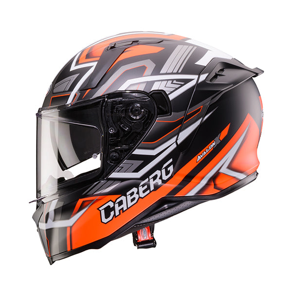 CABERG PROMOCJA KASK INTEGRALNY Z BLENDĄ MODEL AVALON X BRAMA KOLOR CZARNY MAT/CZERWONY FLUO/SZARY