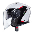 CABERG PROMOCJA KASK OTWARTY JET OTWARTY FLYON II BOSS KOLOR BIAŁY/CZARNY/CZERWONY/NIEBIESKI