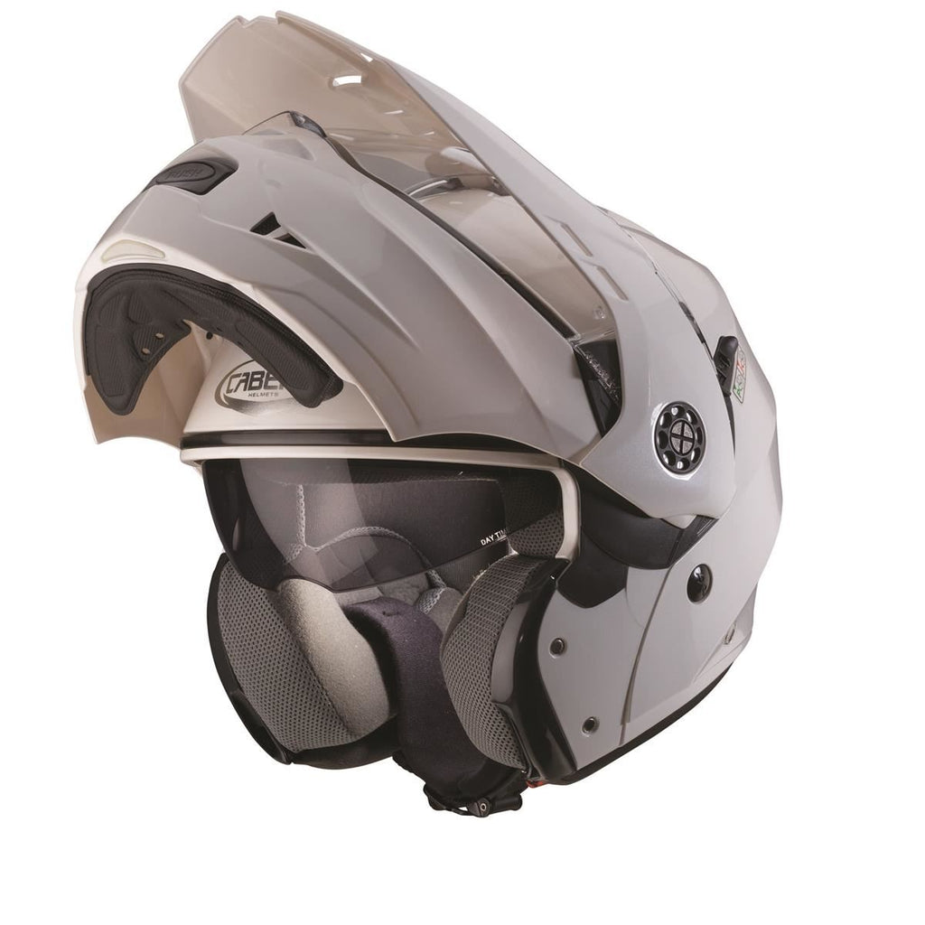 CABERG WYPRZEDAŻ KASK SZCZĘKOWY FLIP-UP ENDURO MODEL TOURMAX (PINLOCK) KOLOR BIAŁY METALIK (5/5 GWIAZDEK W TESTACH SHAR (PINLOCK W ZESTAWIE) – zdjęcie 2
