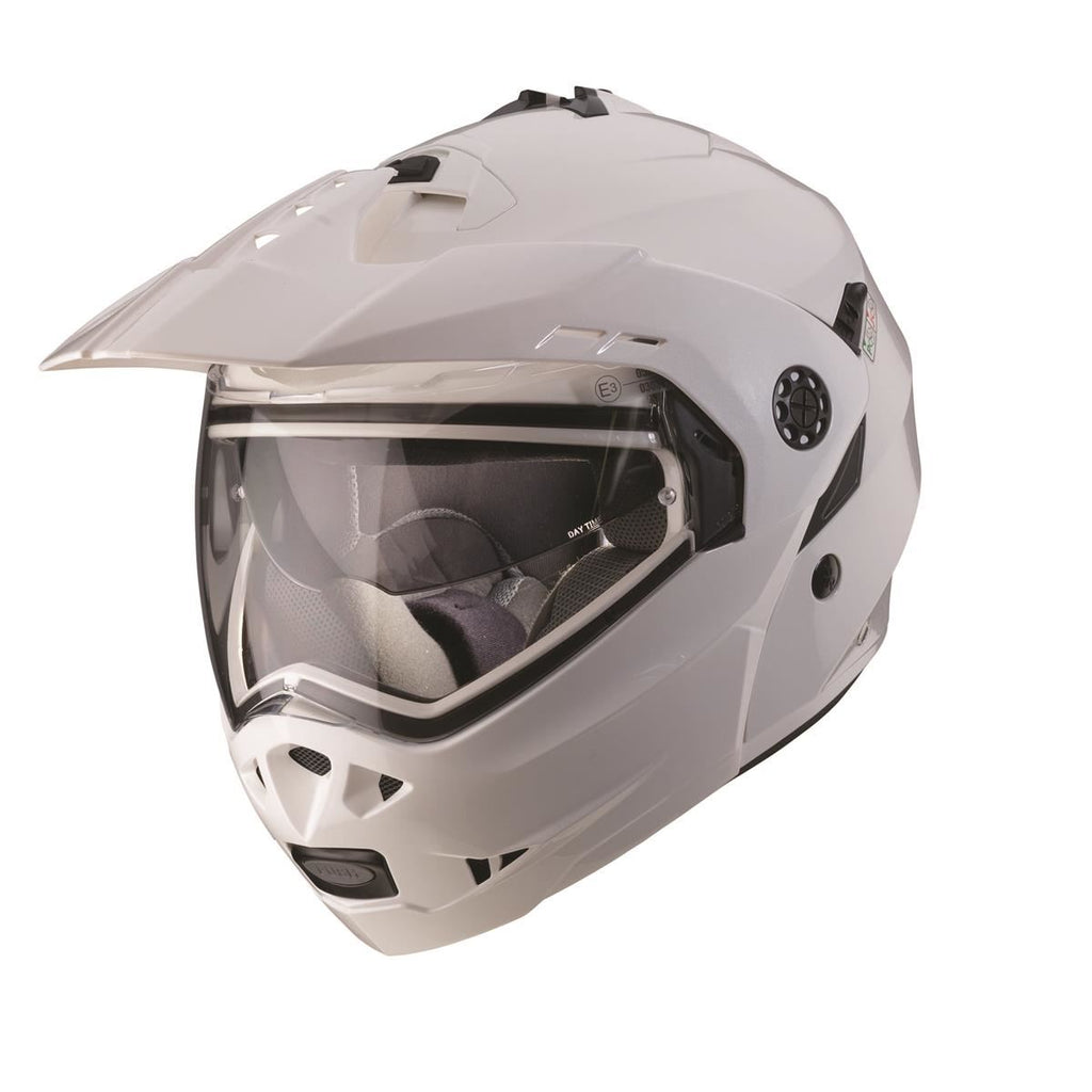 CABERG WYPRZEDAŻ KASK SZCZĘKOWY FLIP-UP ENDURO MODEL TOURMAX (PINLOCK) KOLOR BIAŁY METALIK (5/5 GWIAZDEK W TESTACH SHAR (PINLOCK W ZESTAWIE)