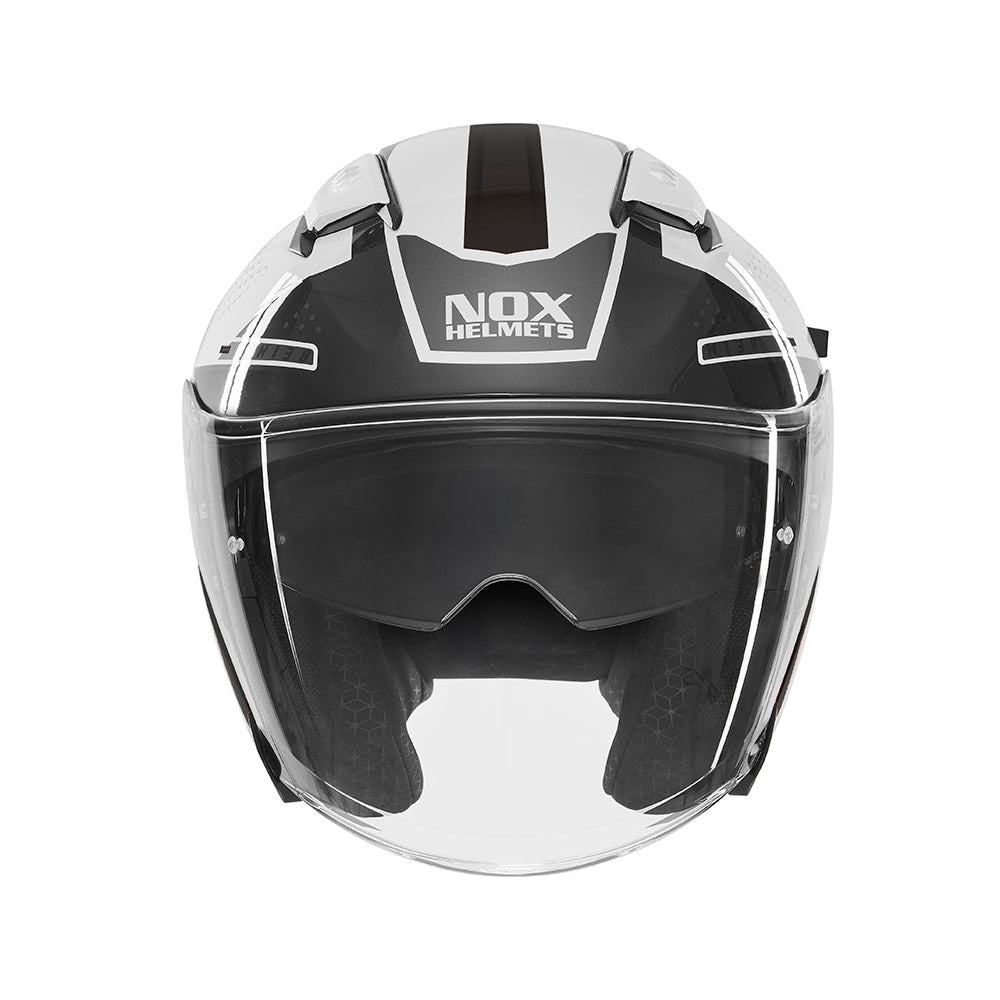 NOX WYPRZEDAŻ WYPRZEDAZ KASK OTWARTY JET Z BLENDĄ N130 EKTO KOLOR CZARNY/BIAŁY – zdjęcie 2