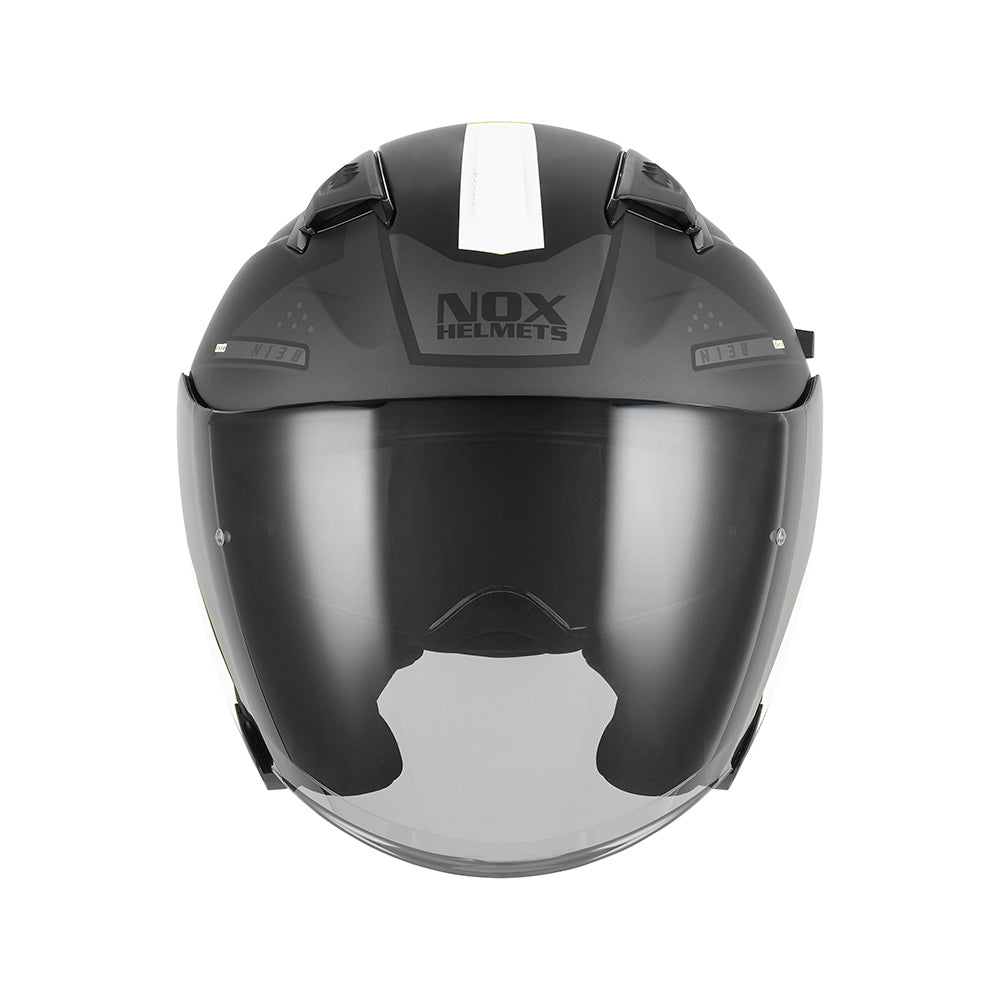 NOX WYPRZEDAŻ WYPRZEDAZ KASK OTWARTY JET Z BLENDĄ N130 EKTO KOLOR BIAŁY/CZARNY MAT – zdjęcie 2