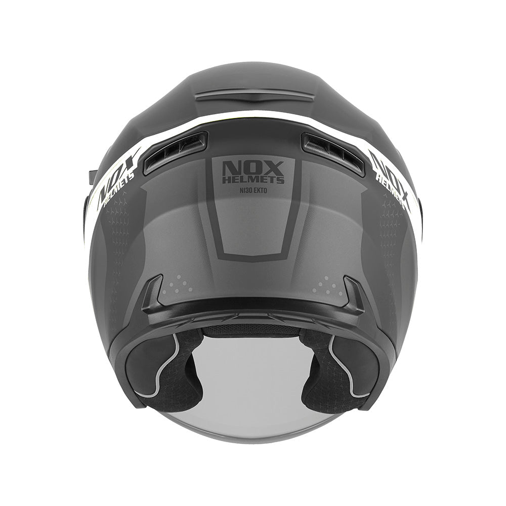 NOX WYPRZEDAŻ WYPRZEDAZ KASK OTWARTY JET Z BLENDĄ N130 EKTO KOLOR BIAŁY/CZARNY MAT – zdjęcie 3