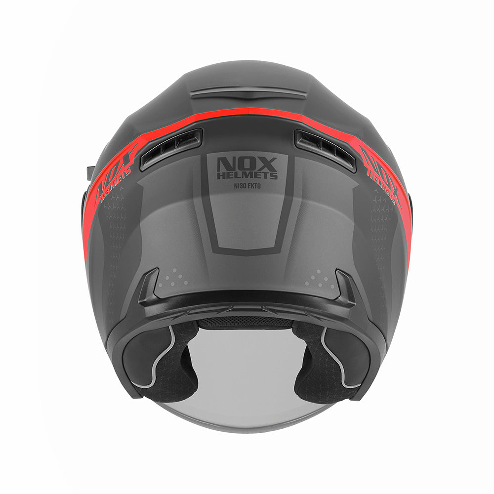 NOX WYPRZEDAŻ WYPRZEDAZ KASK OTWARTY JET Z BLENDĄ N130 EKTO KOLOR CZERWONY/CZARNY MAT – zdjęcie 3