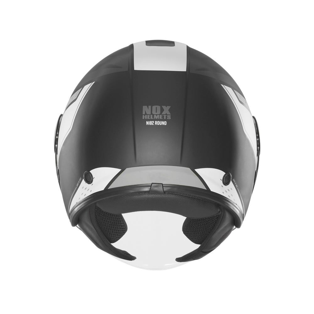 NOX WYPRZEDAŻ KASK OTWARTY JET Z BLENDĄ N182 ROUND KOLOR CZARNY MAT/SREBRNY – zdjęcie 3