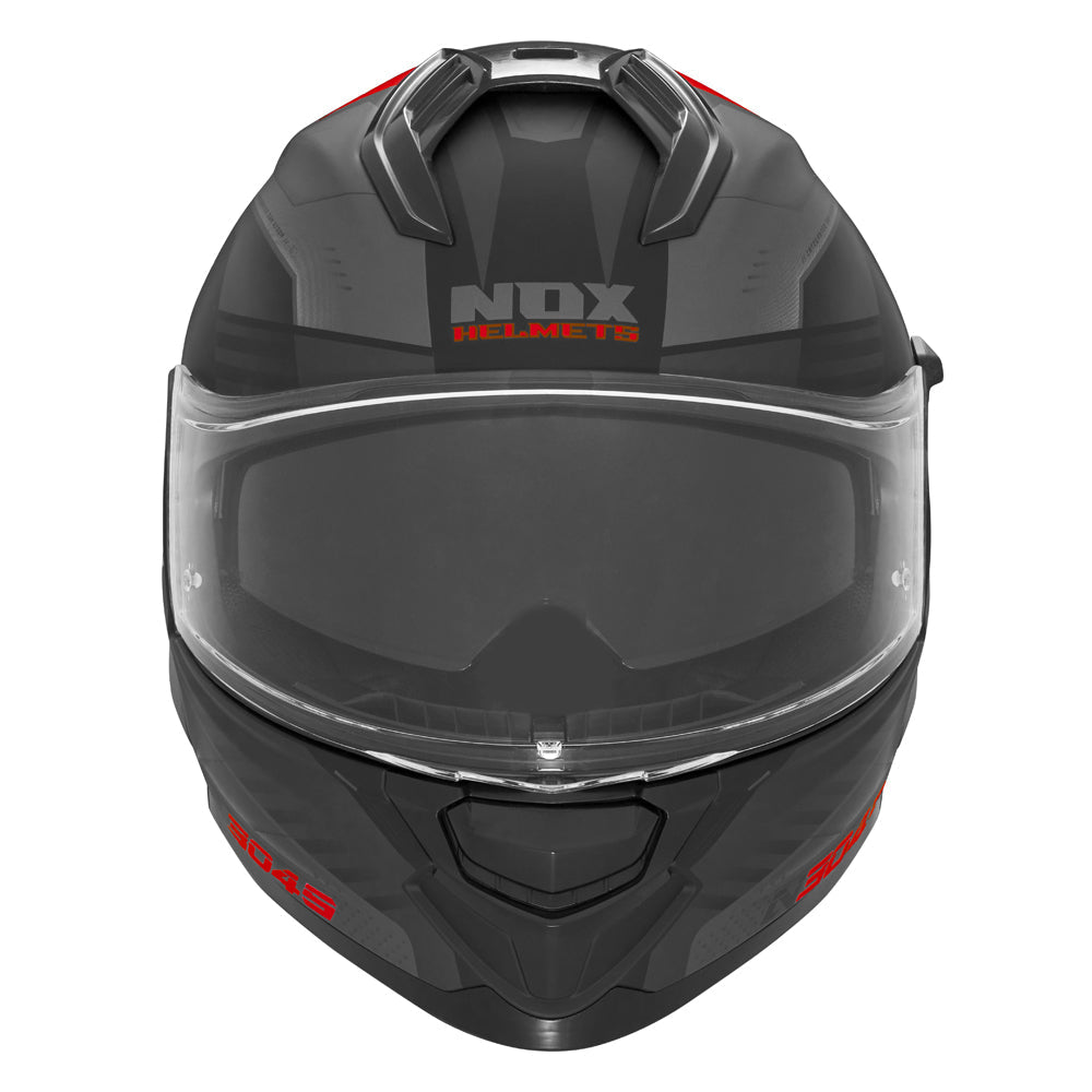 NOX WYPRZEDAŻ KASK INTEGRALNY (FULL FACE) Z BLENDĄ N304S CARVER KOLOR CZARNY/CZERWONY MAT – zdjęcie 2