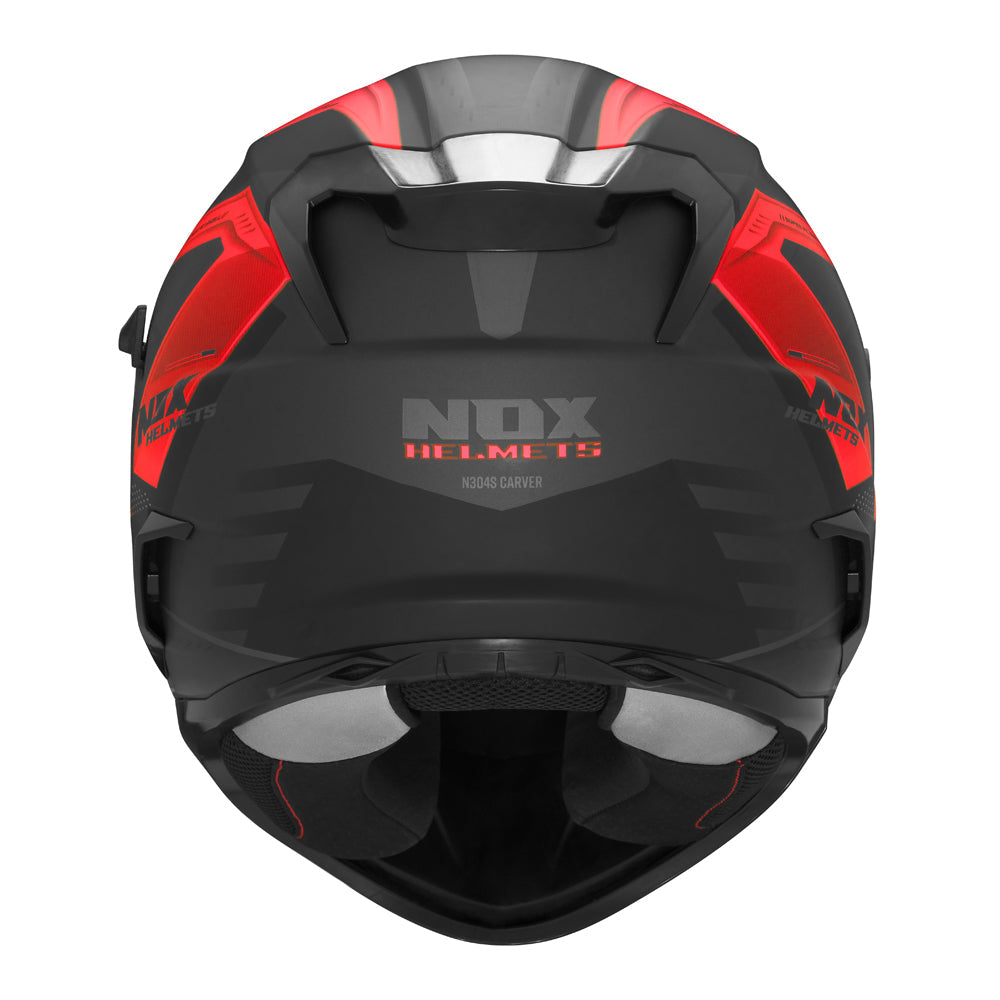 NOX WYPRZEDAŻ KASK INTEGRALNY (FULL FACE) Z BLENDĄ N304S CARVER KOLOR CZARNY/CZERWONY MAT – zdjęcie 3
