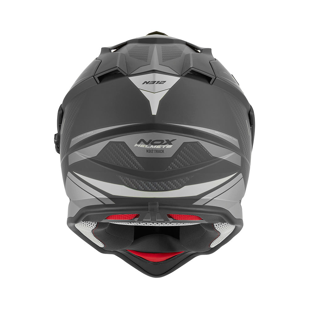 NOX WYPRZEDAŻ KASK OFFROAD / TRAIL DUOSPORT (DUAL) N312 TRACK Z SZYBKĄ I BLENDĄ KOLOR CZARNY MAT/SREBRNY – zdjęcie 3