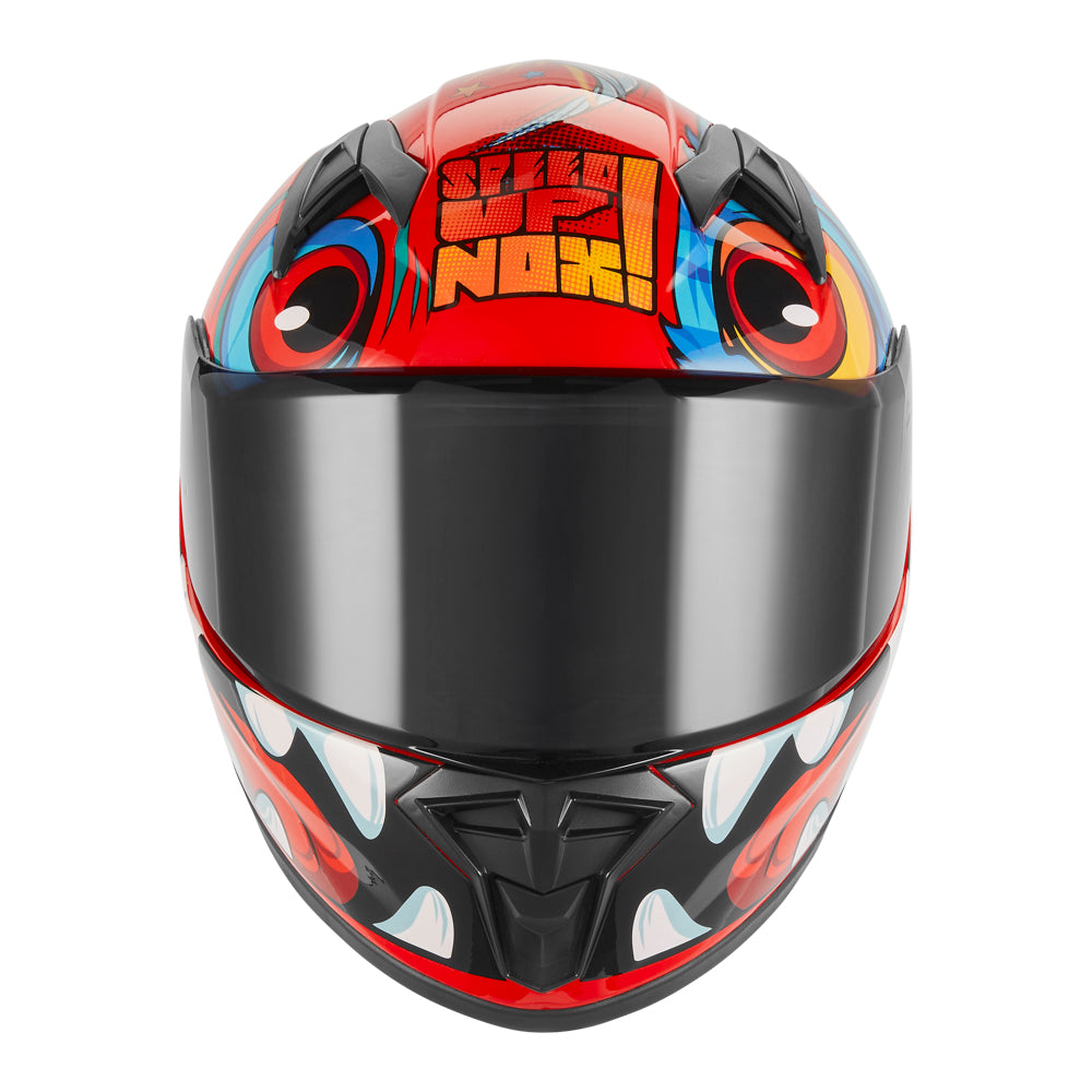 NOX KASK INTEGRALNY (FULL FACE) N731 SCRAPPY KID / JUNIOR (DZIECIĘCY) KOLOR CZERWONY/NIEBIESKI/BIAŁY – zdjęcie 2