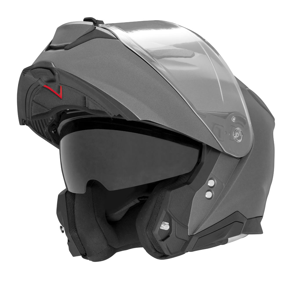 NOX KASK SZCZĘKOWY (FLIP-UP) Z BLENDĄ N967 SOLID KOLOR TYTANOWY MAT
