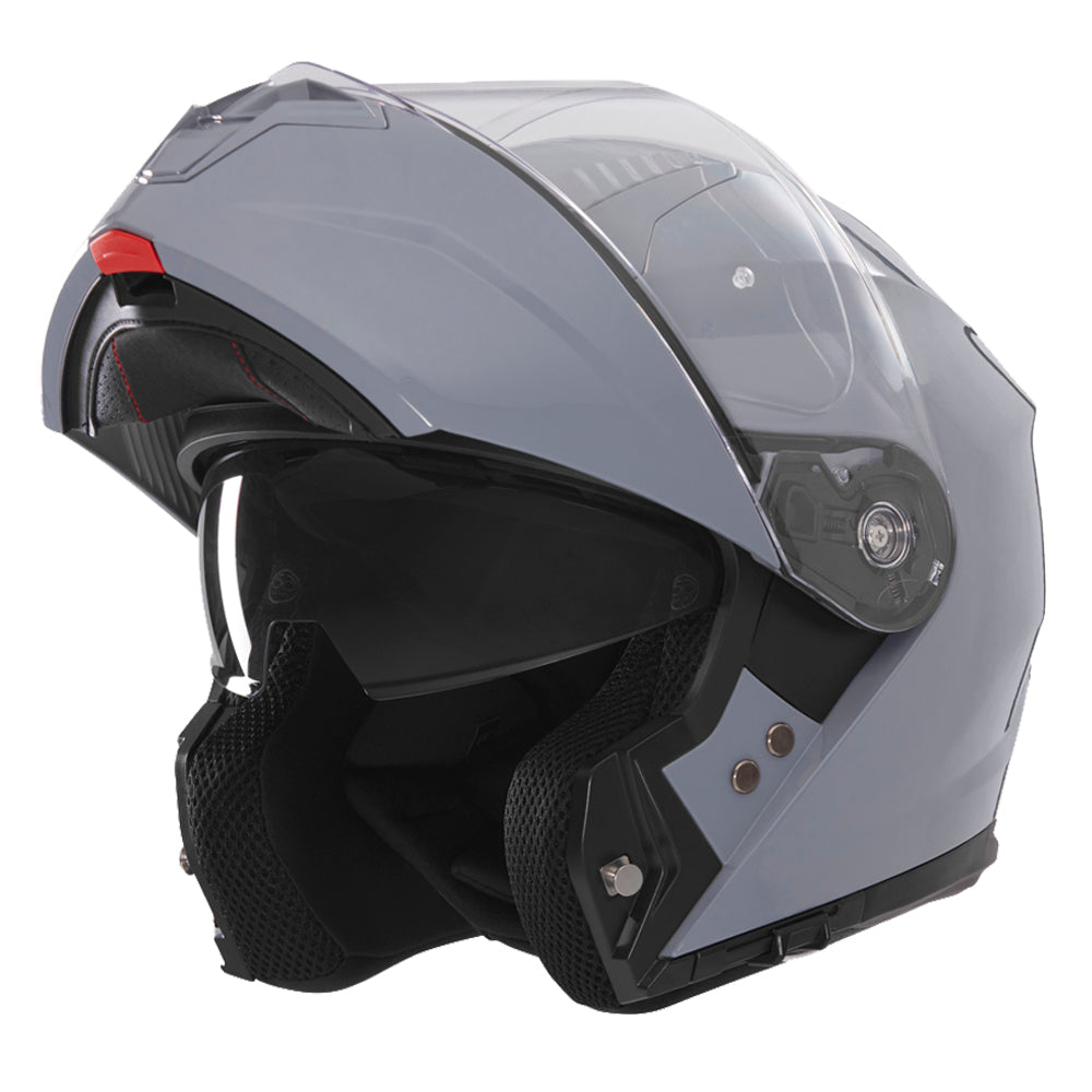 NOX PROMOCJA KASK SZCZĘKOWY (FLIP-UP) Z BLENDĄ N968 SOLID KOLOR SZARY POŁYSK