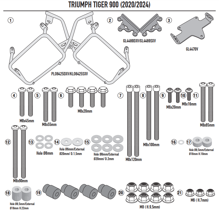 KAPPA STELAŻ KUFRÓW BOCZNYCH MONOKEY CAM SIDE TRIUMPH TIGER 900 '20-'25, - POD KUFRY KFR K'FORCE ORAZ KVG K'VOYAGER ALU – zdjęcie 4