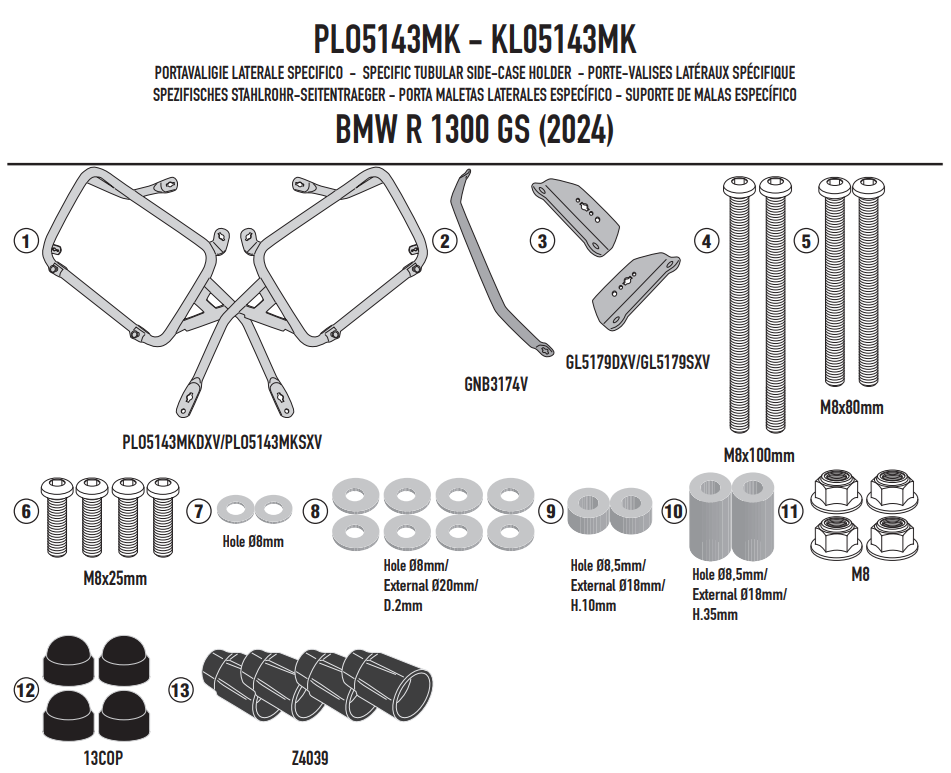 KAPPA STELAŻ KUFRÓW BOCZNYCH MONOKEY BMW R 1300 GS '24-'25 - RÓWNIEŻ POD KUFRY MONOKEY KMS K'MISSION ALU – zdjęcie 4