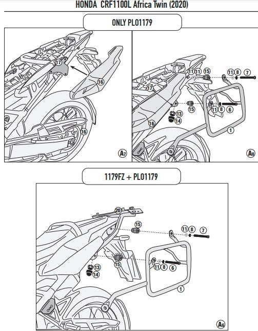 KAPPA STELAŻ KUFRÓW BOCZNYCH MONOKEY HONDA CRF 1100L Africa Twin '20-'23 - RÓWNIEŻ POD KUFRY MONOKEY KMS K'MISSION ALU – zdjęcie 5