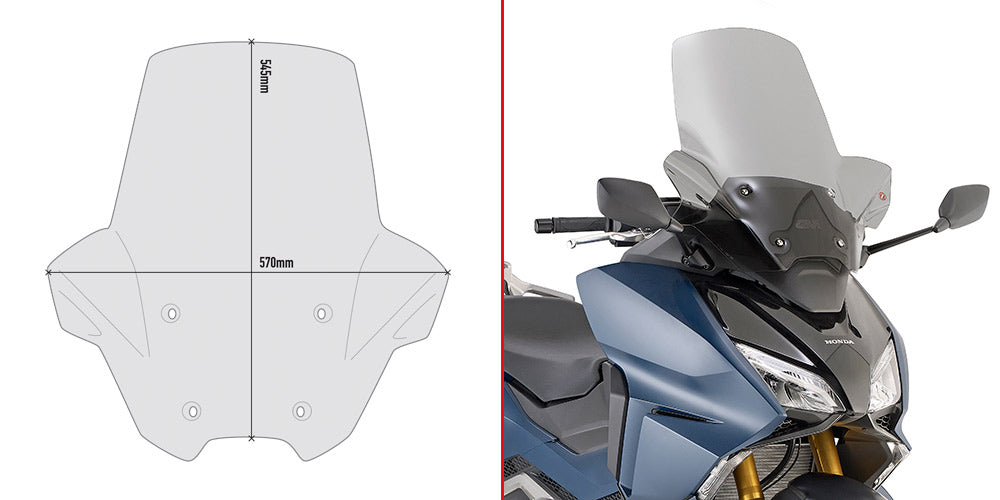 GIVI (WYCOFANY) SZYBA PRZEŹROCZYSTA 54,5 x 57cm (H x W) - HONDA FORZA 750 (21)