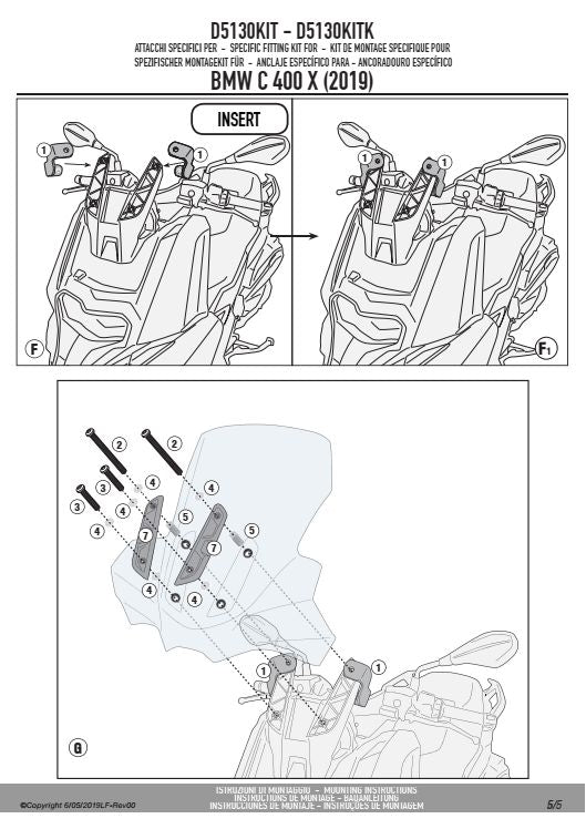 GIVI MOCOWANIE SZYBY 5130DT