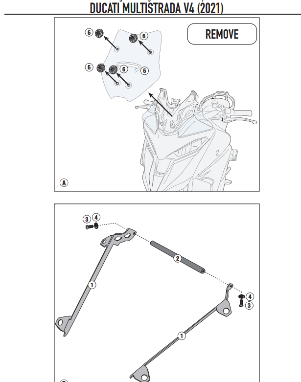 KAPPA POPRZECZKA DO ZAMONTOWANIA TOREB I MOCOWAŃ GPS / SMARTPHONE DUCATI Multistrada V4 (21-25) – zdjęcie 2