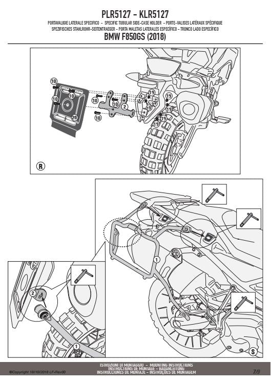 KAPPA STELAŻ KUFRÓW BOCZNYCH SZYBKIEGO MONTAŻU MONOKEY BMW F 750GS (18-23),F 800 GS (24-25) F 850GS (18-23)F 900 GS ADVENTURE 24-25 - RÓWNIEŻ POD KUFRY MONOKEY KMS K'MISSION ALU – zdjęcie 6