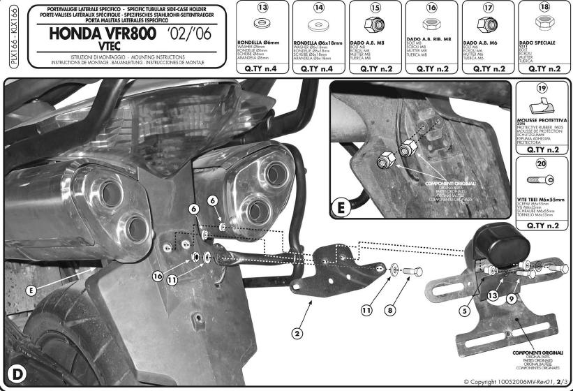 KAPPA STELAŻ KUFRÓW BOCZNYCH MONOKEY SIDE HONDA VFR 800 '02-'11 - TYLKO POD KUFRY K33N K'ROAD – zdjęcie 2