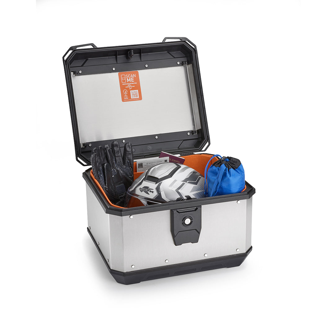 KAPPA KUFER CENTRALNY MONOLOCK 40L KMX400A K'METROBOX ALUMINIOWY SREBRNY ( ZAWIERA PŁYTĘ ) – zdjęcie 2