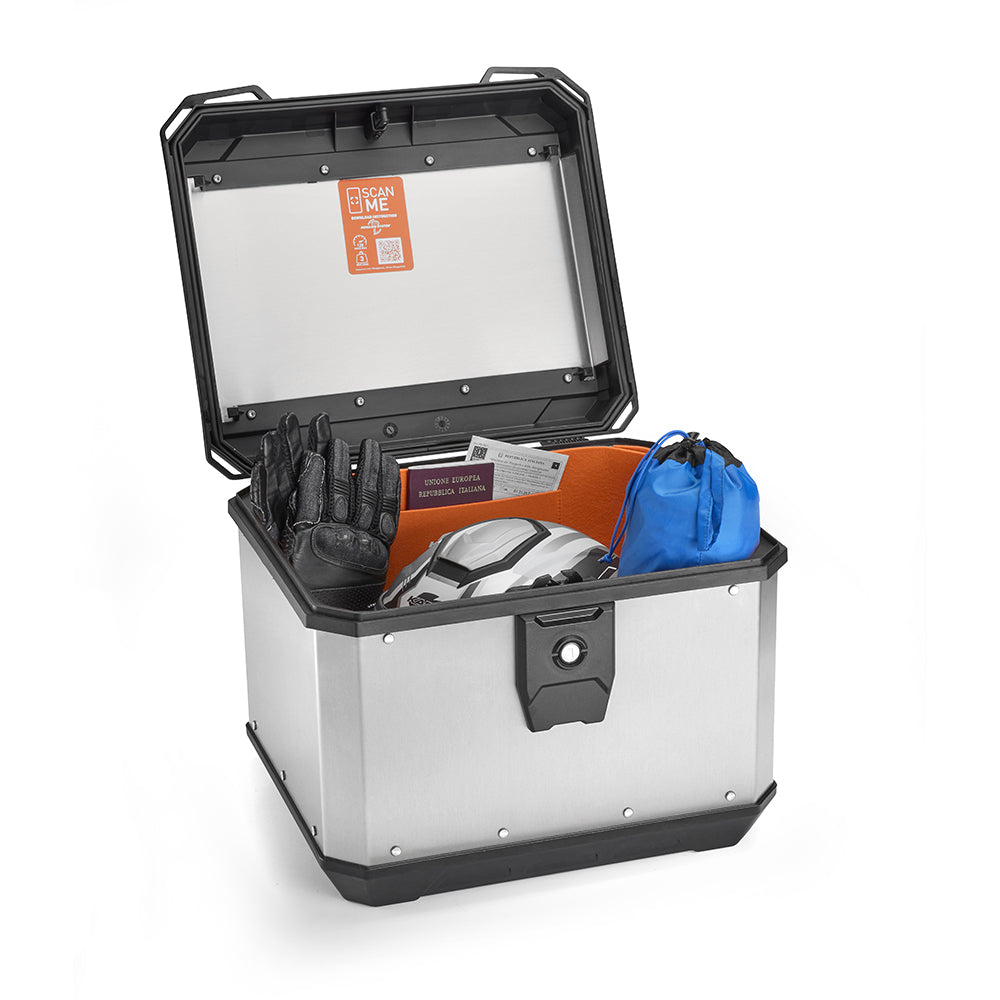 KAPPA KUFER CENTRALNY MONOLOCK 50L KMX500A K'METROBOX ALUMINIOWY SREBRNY ( ZAWIERA PŁYTĘ ) – zdjęcie 2