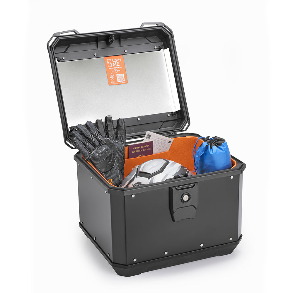 KAPPA KUFER CENTRALNY MONOLOCK 50L KMX500B K'METROBOX ALUMINIOWY CZARNY ( ZAWIERA PŁYTĘ ) – zdjęcie 2