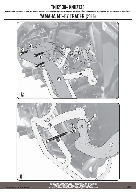 KAPPA GMOLE OSŁONY SILNIKA YAMAHA MT 07 TRACER '16-'19, TRACER 7 '20-'24 CZARNE - GÓRNE – zdjęcie 4