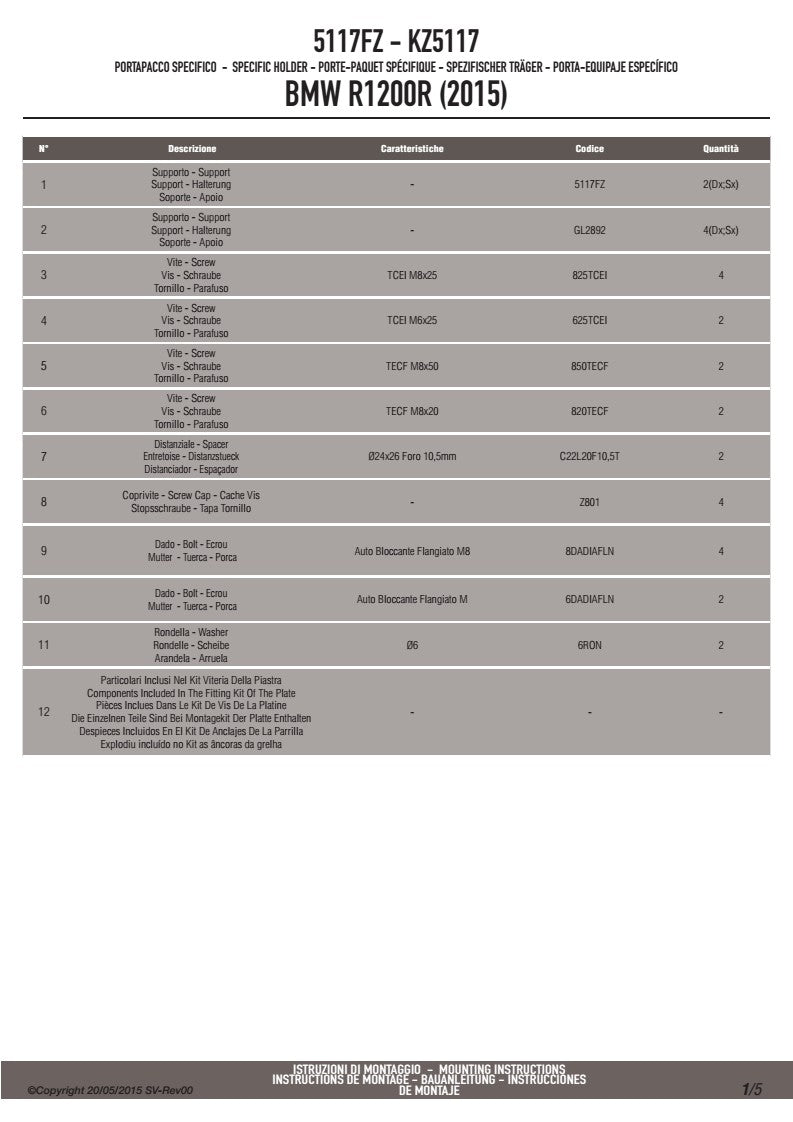KAPPA STELAŻ KUFRA CENTRALNEGO BMW R 1200R/RS (15-18) R 1250 R (19-25) ( BEZ PŁYTY ) – zdjęcie 2