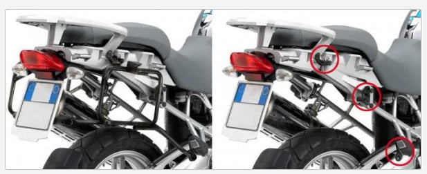 KAPPA STELAŻ KUFRÓW BOCZNYCH SZYBKIEGO MONTAŻU MONOKEY BMW F 650GS/800GS (08-17), F 700GS (13-17) - RÓWNIEŻ POD KUFRY MONOKEY KMS K'MISSION ALU