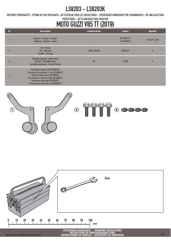 KAPPA MOCOWANIE HALOGENÓW KS310 I KS322 MOTO GUZZI V85 TT '19-'23 – zdjęcie 3